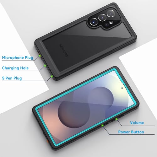 Image of Lanhiem for Samsung Galaxy S25 Ultra Case, IP68 Waterproof Dustproof, Built-in Screen Protector, Rugged Full Body Shockproof Protective Cover for Galaxy S25 Ultra 5G 6.9 Inch, Blue