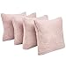 Brentfords Lot de 4 Housses de Coussin en Polaire Teddy - 45 x 45 cm - Chaud et Super Doux - Décoration de canapé - 45 x 45 cm - Rose pâle
