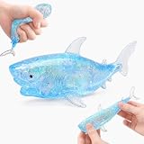Blue Shark Sugar Stress Ball Squishy Toys for Kids - Soft Cute Sea Animals Squeeze Sensory Toy, Anxiety & Stress Relief Squishy Shark Sugar Ball for Birthday, Classroom Prizes