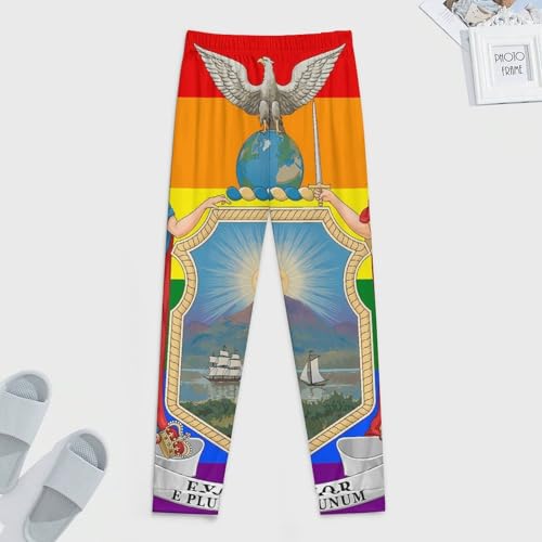 LGBTQ New York State Flag Breathable Mens Pajama Pants Lounge Sleep PJ Bottoms Sleepwear Jogger3