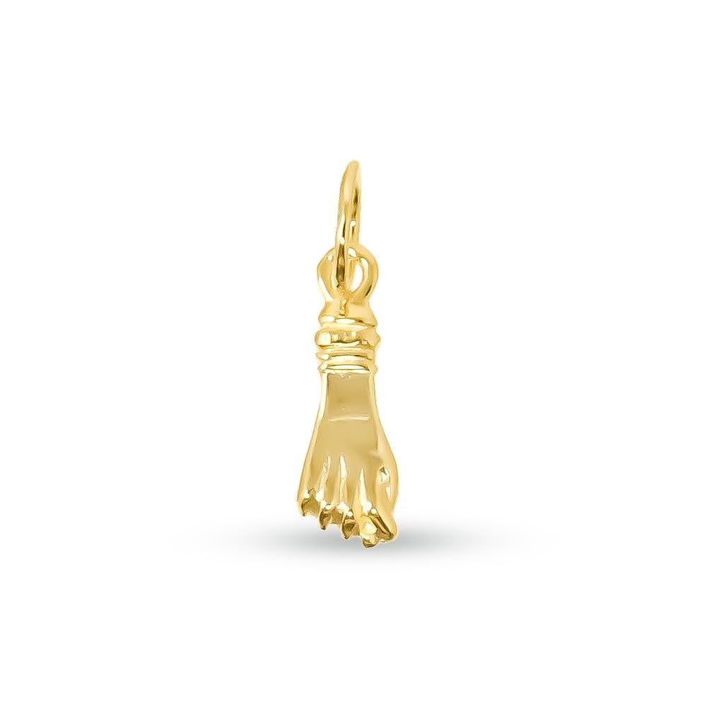 Mano Puño Higa Colgante Amuleto Plata Ley 925m chapado en oro con 12mm.