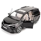 BDTCTK 1:24 Compatible for Sienna Car Model, Pull Back Diecast Toy Car with Sounds＆Lights for Kids Boys Girls and Adults, Gift Black.