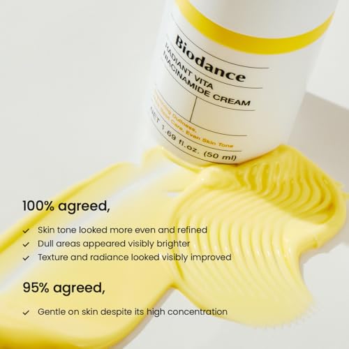 Image of BIODANCE Radiant Vita Niacinamide Cream, Brightening, Dark Spot Correcting, Hydrating Facial Moisturizer with Vitamin C, B12, Korean Skin Care, Self Care Gifts for Women | 1.69 fl.oz, 50ml