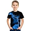 Mjjsk Boys Girls 3D T-Shirt Cool Crewneck Short Sleeve Graphic T Shirts Summer Tshirt Kids Breathable Lightweight Soft Tees Casual Everyday Wear (Blue,10-12 Years) #2