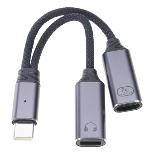 Image of 2 in 1 Type C Splitter to Type USB Headphone Sound Adapter Charging Cable Replacement for Tablet Fast Charging Cable Adapter