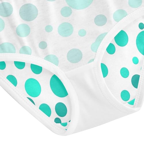 Dots Teal Turquoise White Toddler Girl Undies, Girls' Underwear, 2T–8 Years4
