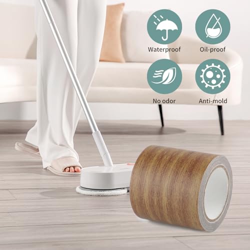 Image of Wood Grain Repair Tape, 2.2 inch x 15ft Self-Adhesive Wood Look Tape for Furniture, Trim, Cabinets & Flooring Edges, Instant Fix for Scratches and Gaps