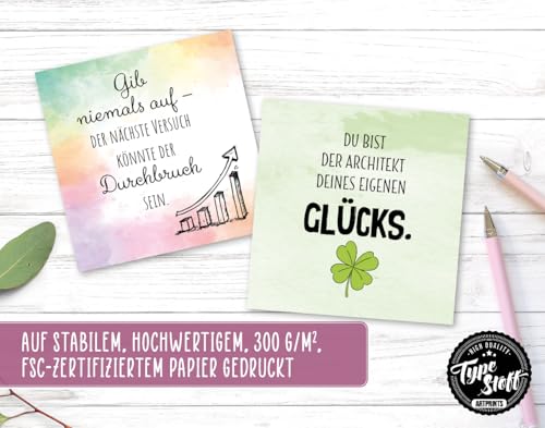 TypeStoff 25 Hyggekarten mit 50 Sprüchen für jeden Tag als Geschenk und Motivation - Version 4 - HK-01586