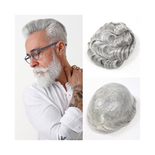 Postiche for homme en cheveux humains 8x10 pouces avec base peau PU