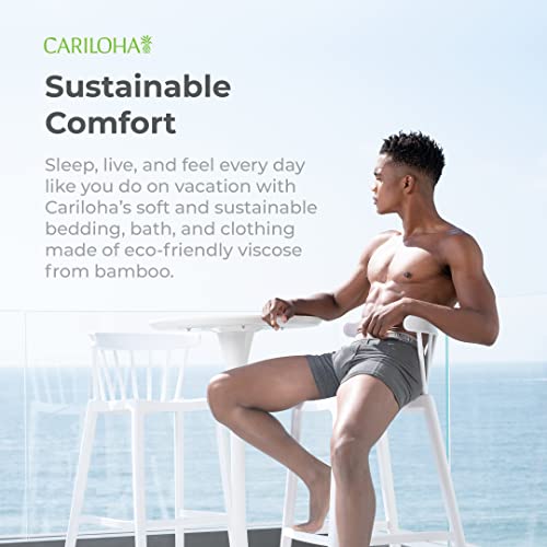Cariloha Men's Bamboo-Viscose Boxer Briefs - Breathable Underwear For Men - Medium - Caribbean Blue Wave #TOP6