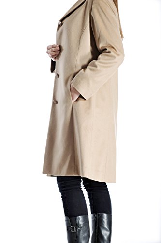 Cashmere Boutique 100% Pure Cashmere Knee Length Topcoat Women – 2 Inseam Side Pockets, Soft & Warm Overcoat4