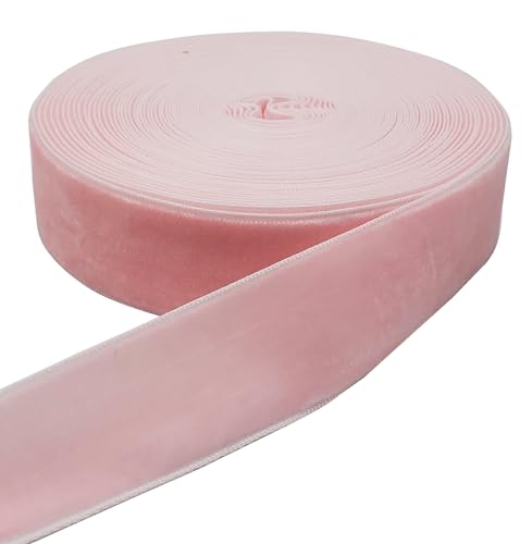 Image of 10 Yards Velvet Ribbon Spool (Pink, 1 inch)