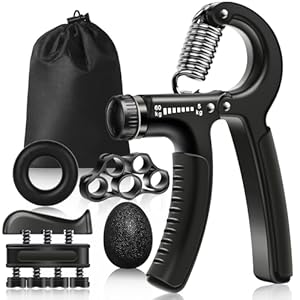 Vicloon Fortalecedores de Agarre de Mano, 5-60KG Ajustables Agarrador de Mano, Entrenador de Músculos de Mano Utilizado para Entrenamiento Antebrazo, Muñeca, Apretón de Manos, Negros