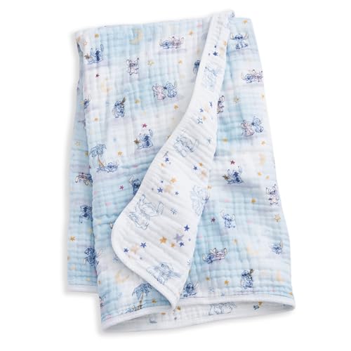 Image of aden + anais Essentials Cotton Muslin Disney Dream Blanket, Perfect for Babies, Infants and Toddlers, Crib Blanket, Nursery Essential, Lilo & Stitch