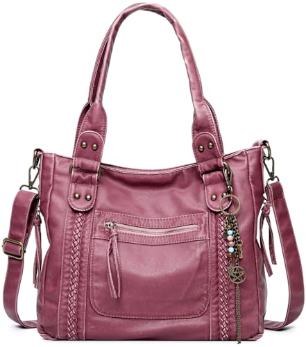 Image of Worldlyda Crossbody Bags for Women Large Tote Soft Leather Purses Washed Y2K Hobo Vintage Handbag Shoulder City Bag