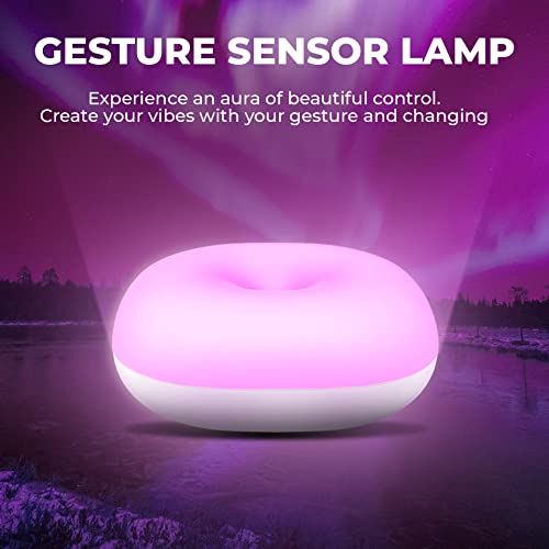 I Gear Senseled Rechargeable Hand Gesture Table Lamp With Eye Protection, 7 Colours (Red/Green/Orange/Daylight/Blue/Pink/Yellow) For Home Ambience Lighting & Motion Sensor Desk Lamp, Pack Of 1, White #TOP1