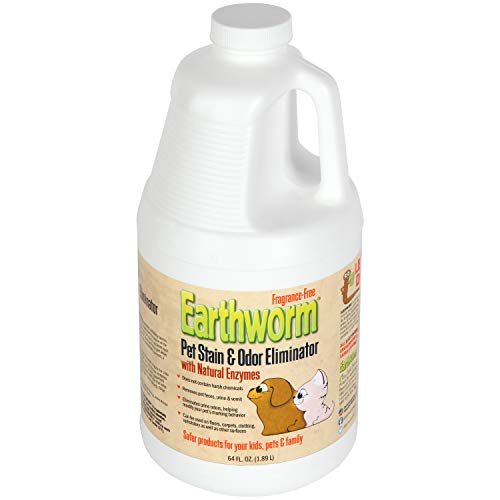 Image of Earthworm Pet Stain Remover & Odor Eliminator- Removes Urine Smell with Natural Enzyme Formula, Fragrance Free Spray - 64 oz