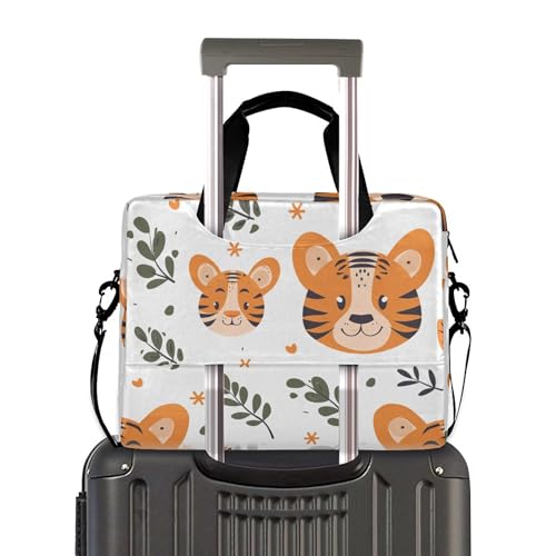Maletín para portátil con diseño de tigre y hojas, 13-15.6 pulg miniatura 3