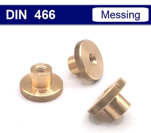Rändelmuttern DIN 466 - hohe Form - Messing gelb (M8, 10 Stück)