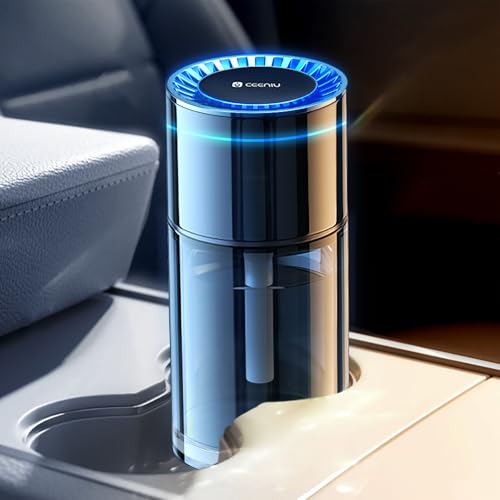 Ceeniu New Smart Car Air Freshener, 135ml Last 6 Months, Auto ON/OFF Car Freshener Long Lasting, Multi-mode Adjustable, Ambiance Light, Natural French Fragrance, CF3 Aroma Diffuser, Mint Ice Scent