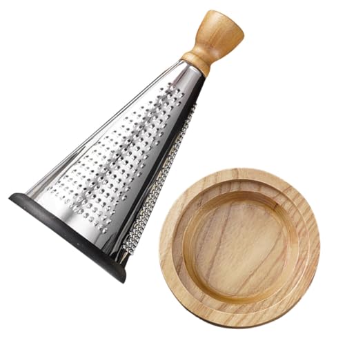 Rallador manual de queso multicolor con mango de madera miniatura 1