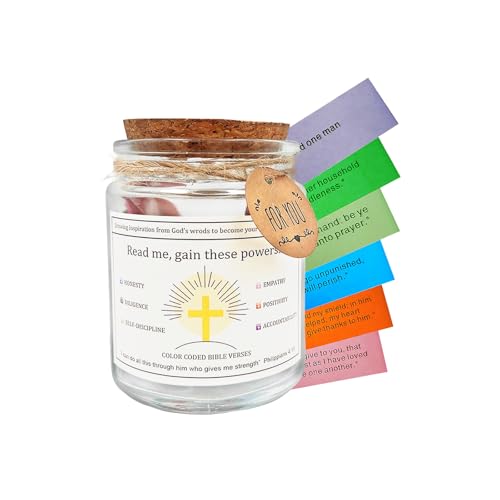 HEVOY Bible Verse Jar, Bible Verse Emotions Jar, Read Me When Bible Verses, Bible Verses for Emotions and Feelings, Christian Affirmation Encouraging Present for Mom Wife Christmas Birthday (A)