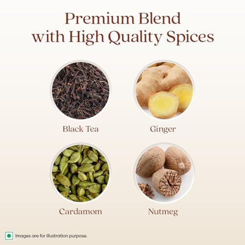 Image of 1868 by TATA Tea Kolkata Street Chai, Blend of Assam Black Tea, Ginger, Cardamom, Nutmeg, Spicy, Strong, Sweet, Whole Loose Leaf, From House of TATA (30 Cups /100g) (Pack of 2)