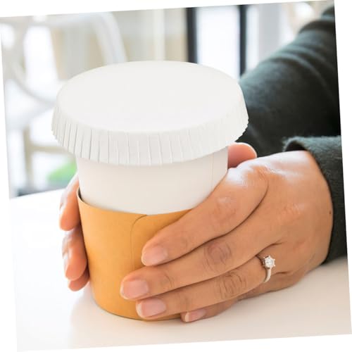 Couvercles anti-débris jetables blancs pour gobelets de réception - 5