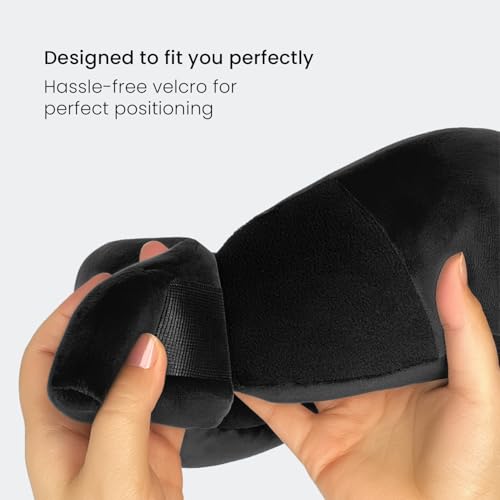 Image of Sassoon | Neck Pillow for Travelling |Memory Foam Travel Neck Pillow | with Adjustable Velcro Strap | Perfect for Airplane, Car, Train, Bus Travel with Cover & Machine Washable - Black, Standard Size