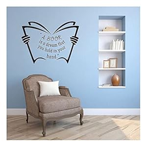 GADGETS WRAP Marvellous Vinyl A Book is A Dream Library Wall Sticker DIY Decoration Mural Classroom Art Wall Decal Wall Decoration Decal Sticker, Black (2Feb22-510)