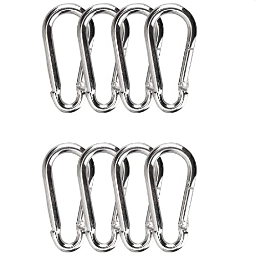 OULVLIFE Mosquetón de Bloqueo, mosquetón Resistente, 80mm Mosquetón de Acero al Carbono cincado Cover