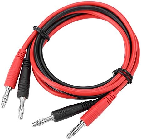 2Pcs 4mm Banana Plug to Banana Plug Test Cable Testing Wire Cables Lead Set 15A Multimeter Cable Test Leads Dual Stackable Banana Plug for Multimeter 1M