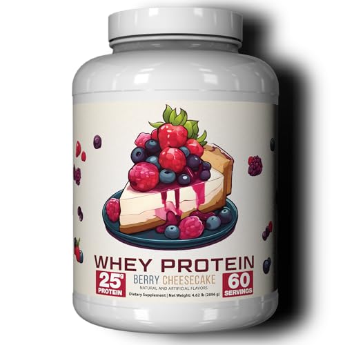 Ekkovision Protein Powder, Berry Cheesecake, 25 G Whey Protein per Scoop, Low Lactose, High Protein for Men and Women with Active Lifestyles, Perfect for Shakes, Smoothies, and Recipes, 60 Servings
