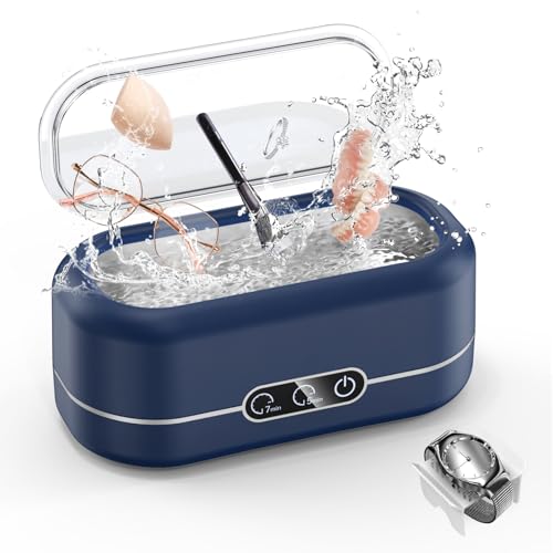 Nettoyeur à Ultrasons, 48000Hz Nettoyeur Ultrasons Professionnel en Acier Inoxydable pour Tous Les Bijoux, Bac Nettoyeur Ultrasons Lunettes Ultrasonic Cleaner...