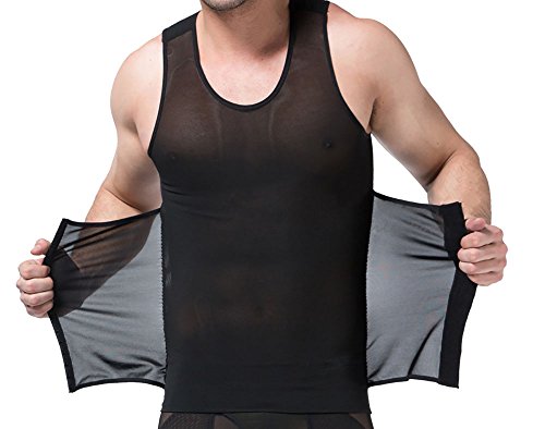 Extreme Fit 3-in-1 Men Compression and Posture Corrector Shirt with Slimming Belt for Men (XLarge, Black)