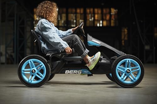 BERG Pedal Kart Rally APX Blue | Children\'s Vehicle, Pedal Kart with Adjustable seat, with Freewheel, Children\'s Toys Suitable for Children Aged 4-12 Years