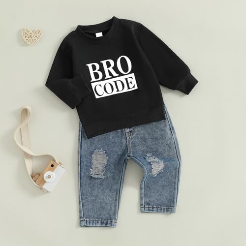 Ledy Champswiin Infant Baby Boy Clothes Set Denim Pants & Long Sleeve Sweatshirt Tops 2PCS Fashion Toddler Boy Jeans Outfit2