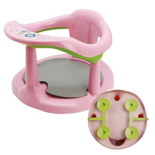 Asiento de Baño para Bebé | Sujeción con Ventosas Antideslizantes | Silla de Baño Ergonómica y Segura para Bebés | Ideal para Bebés Mayores de 6 Meses, (Rosa)