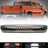 Mingrui test H3T Led Third Brake Light for 2009 2010 Hummer H3T Red Rear Center High Mount Stop Lamp CHMSL White Cargo Lamp OEM 3rd Brake Light Replacement Smoked Lens