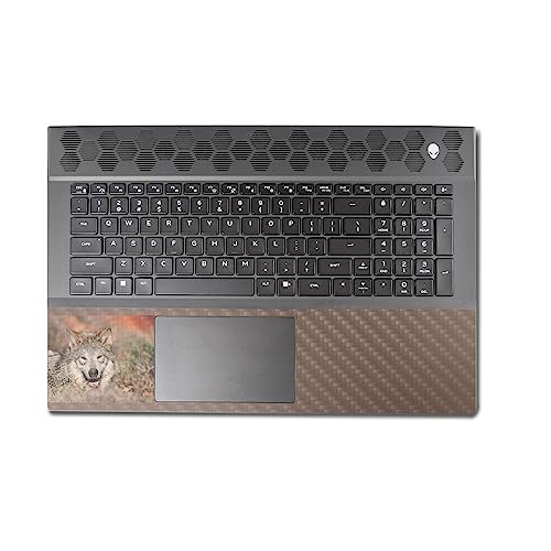 Image of MightySkins Carbon Fiber Skin Compatible with Alienware M18 R1 (2023) Full Wrap Kit - Happy Wolf | Protective, Durable Textured Carbon Fiber Finish | Easy to Apply & Change Styles | Made in The USA