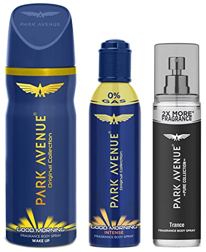 Image of Park Avenue Pure Collection Trance Fragrance Body Spray For Men, 135ml & Good Morning Body Deodorant For Men, 100g /150ml & Good Morning Perfume Intense Body Spray, 108ml /130ml