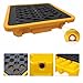 Heavy-Duty Spill Containment Pallet with Forklift Pockets, Modular Secondary Containment Pallet for Garage, Kitchen, Basement & Industrial Storag(33.5x33.5x5.5cm)