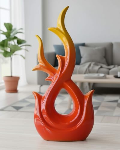 Estatua Decorativa Abstracta de Rama de Árbol Naranja 12 Pulgadas miniatura 5