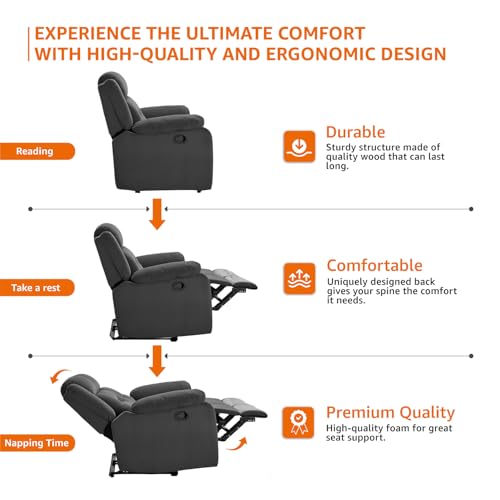 Image of Amazon Brand - Solimo Costa 2 Seater Fabric Manual Recliner (Grey)