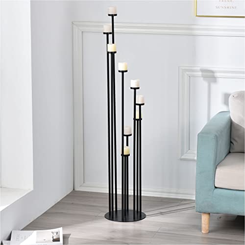 Fullvaseer Black 9 Arm Floor Candle Holder Candelabra For Home Decor, Weddings, Dinner Parties Formal Events #TOP4