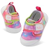 FEETCITY Baby Shoes Infant Crib Shoes Boys Girls First Walking Shoes Breathable Lightweight Slip On Shoes Colorful