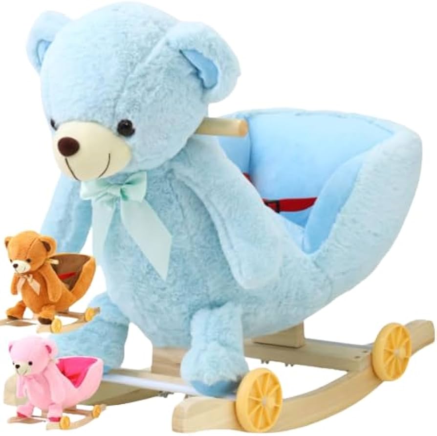 Amazon.co.jp: iimono117 乗れる ぬいぐるみ くま 完成品 [ 木馬