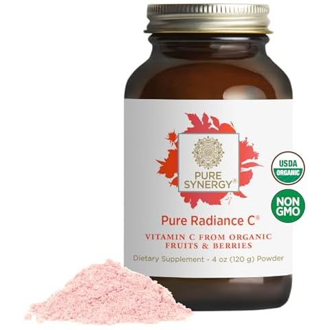 Pure Synergy Pure Radiance C | Organic Vitamin C Powder | 100% Natural, Whole Food, Non-GMO Supplement with Camu Camu Extract | for Immune and Collagen Support (4 oz Powder) Cover