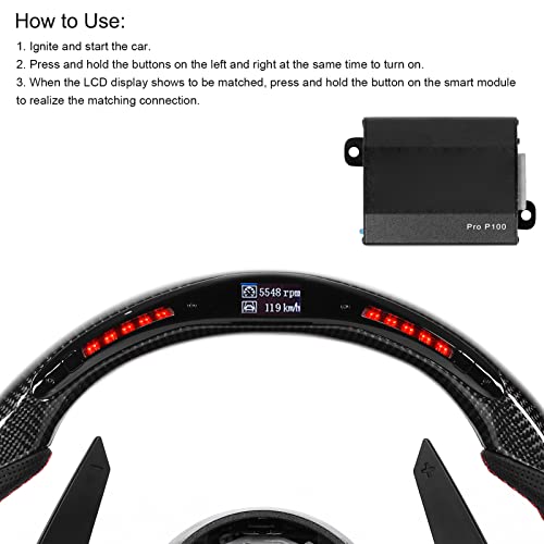 Aramox LED Stuurwiel, Koolstofvezel LED Display Shift Lights Stuurwiel Vervanging voor RS3 RS4 RS5 RS6 RS7 TT R8 2010-2021 - Image 5