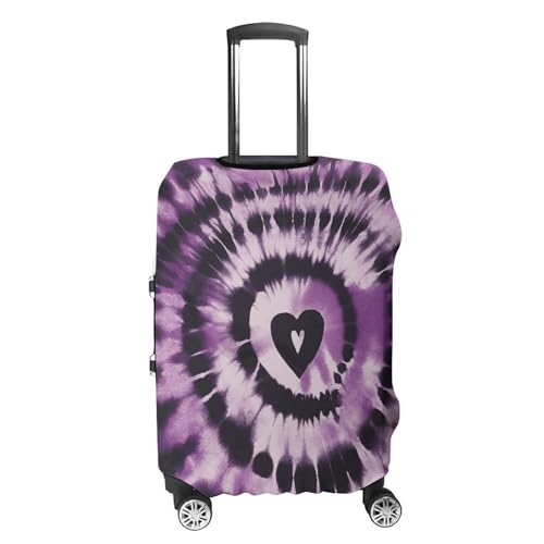 Purple Tie Dye Luggage Cover, Elastic Luggage Protector Fits 19-32in Suitcases, Washable & Anti-Scratch Suitcase Cover for Men Women M4